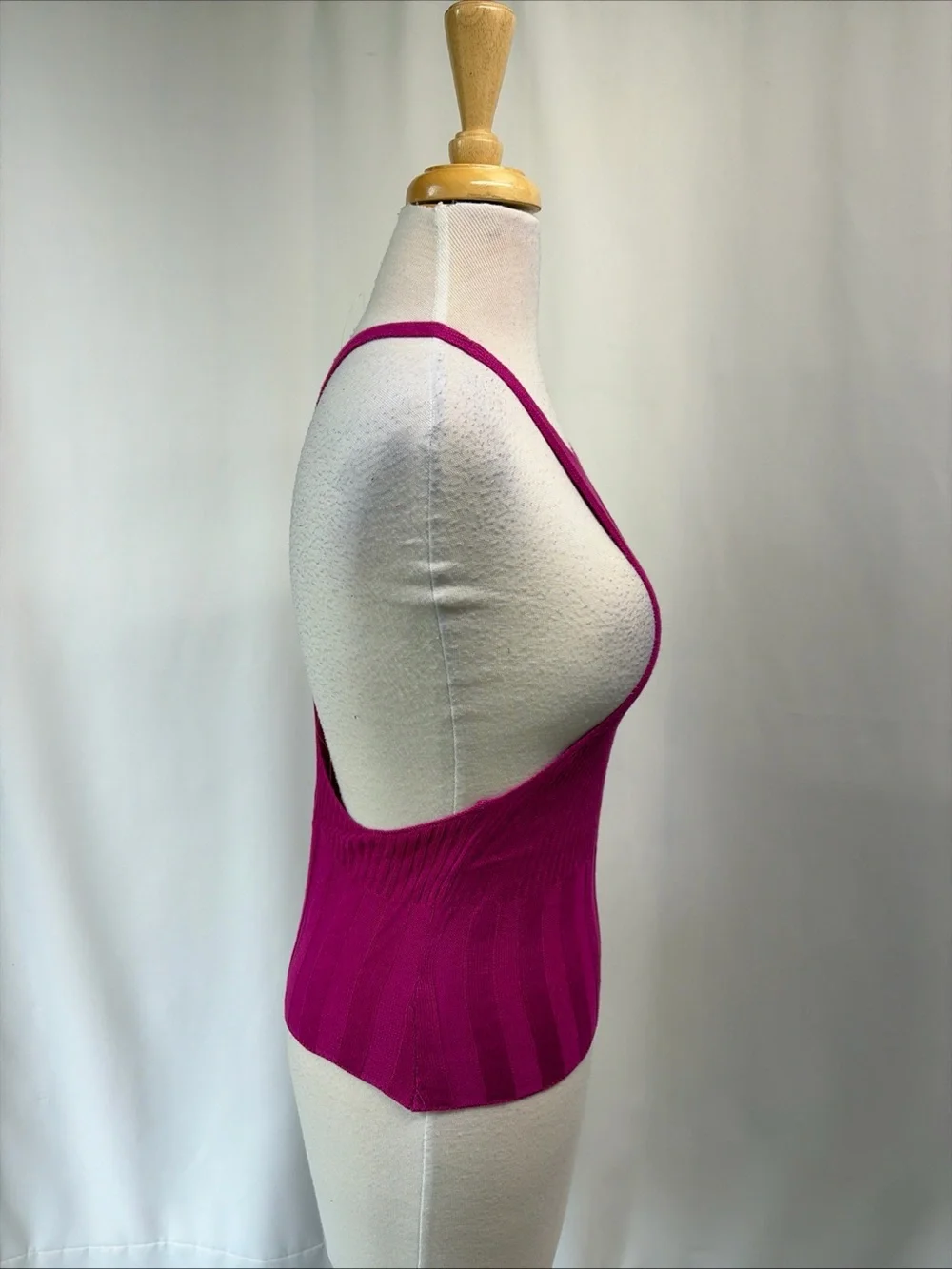 Intimately Free People Medium Magenta Ribbed Racerback Tank Cropped Knit Top - Picture 7 of 9
